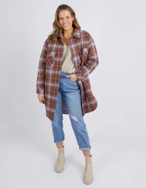 Aster Check Shacket - Chocolate
