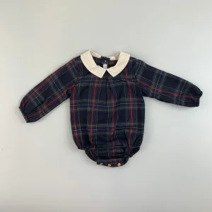 Baby Girls Dark Tartan Romper - Calamaro 32462