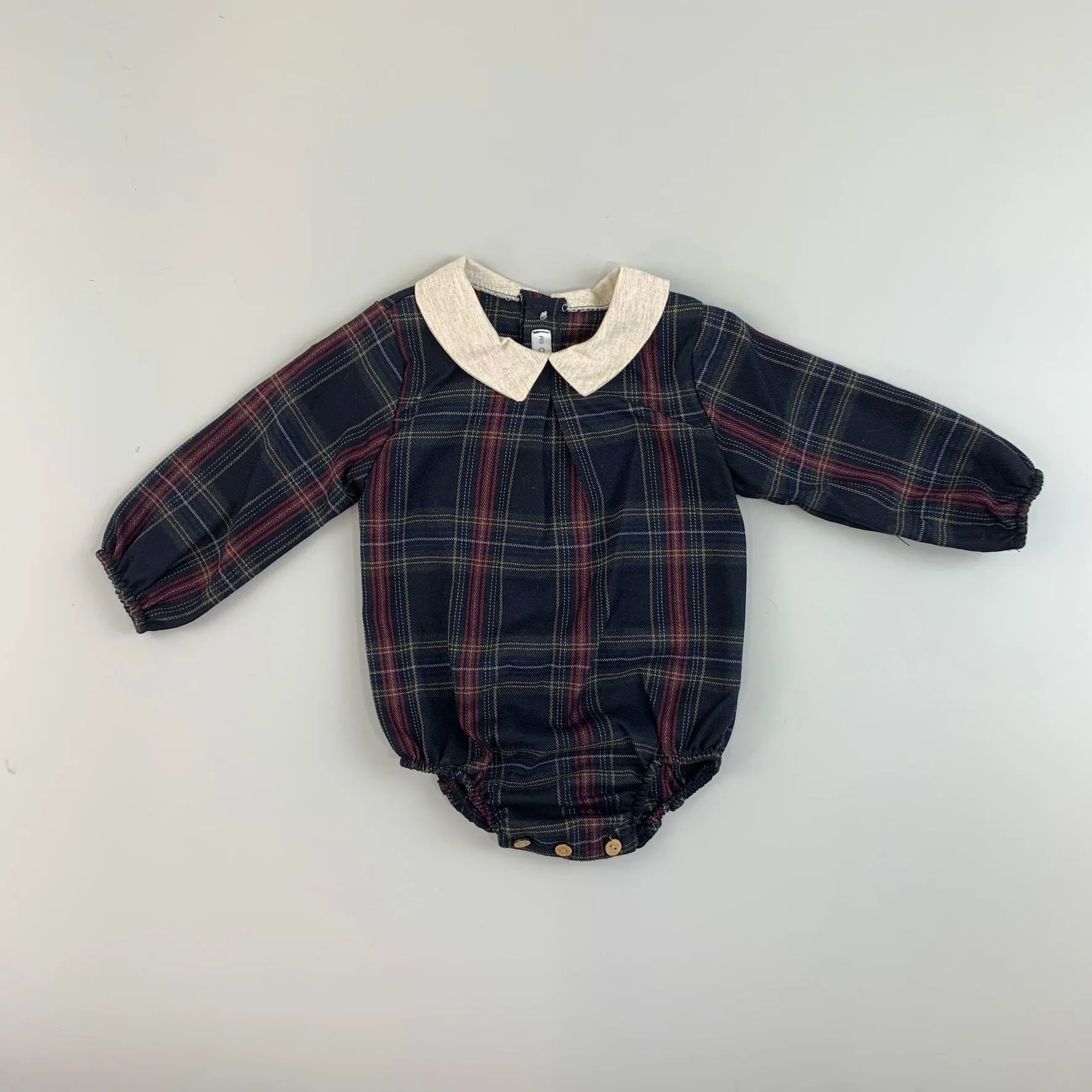 Baby Girls Dark Tartan Romper - Calamaro 32462