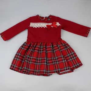 Baby Girls Red and Tartan Dress - Xmas Outfit