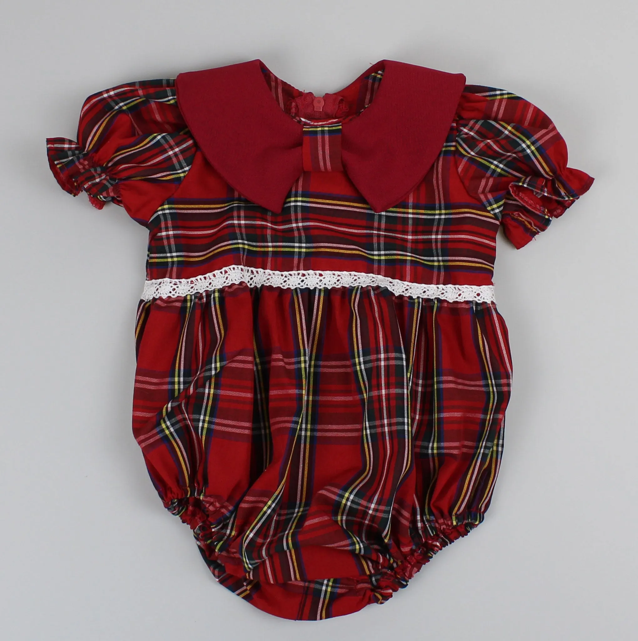 Baby Girls Traditional Red Tartan Romper