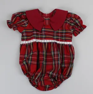 Baby Girls Traditional Red Tartan Romper