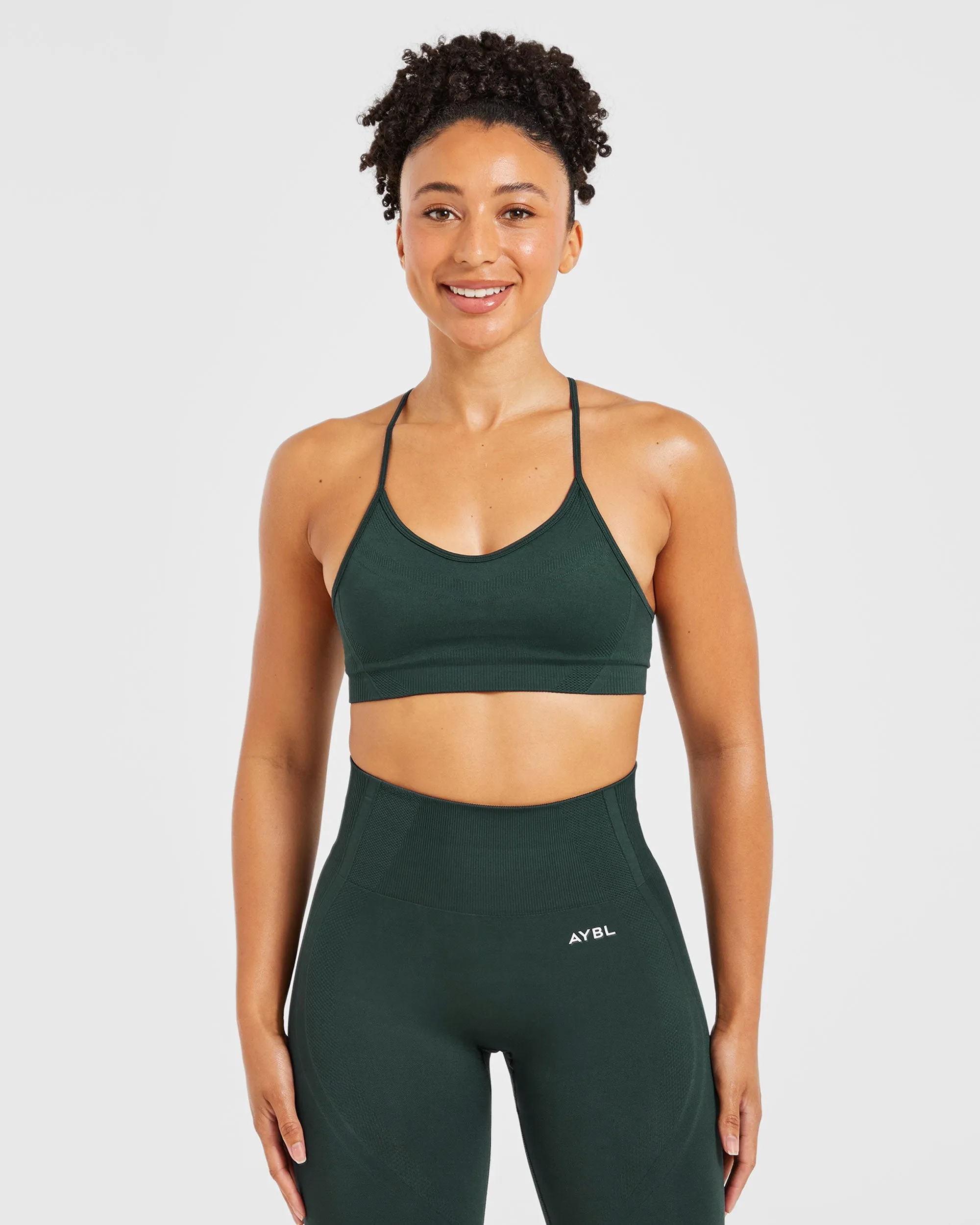 Balance V3 Seamless Strappy Sports Bra - Dark Green