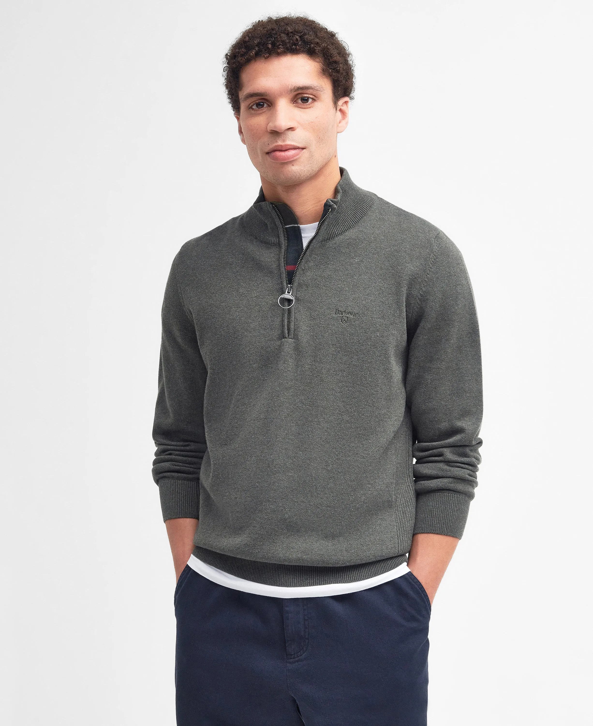 Barbour Cotton Half Zip Knitted Jumper
