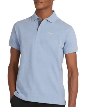 Barbour Mens Tartan Pique Polo Sky Marl/Dress
