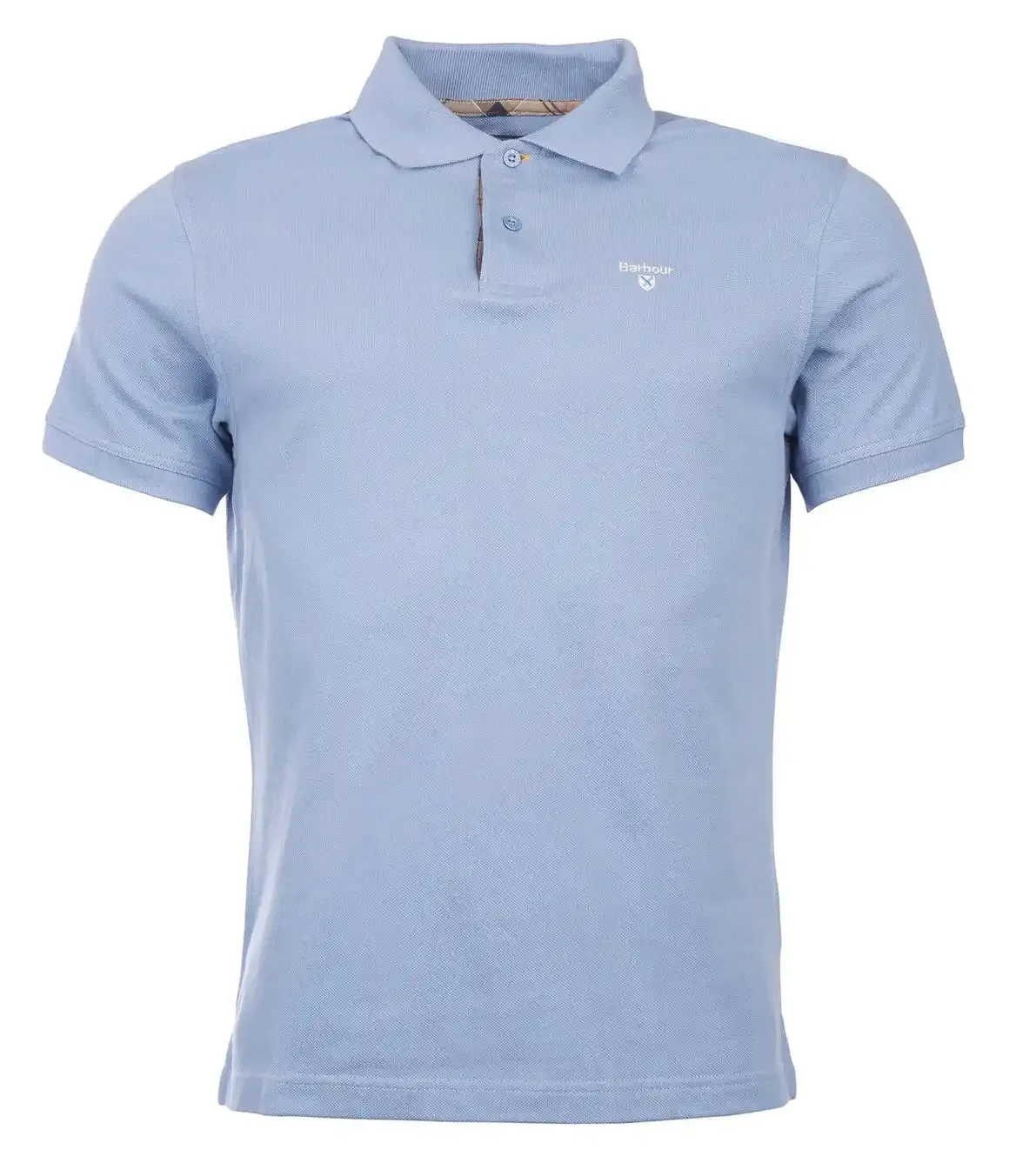 Barbour Mens Tartan Pique Polo Sky Marl/Dress