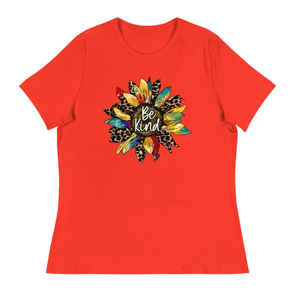 Be Kind - Sunflower Shirt - Women's Relaxed T-Shirt