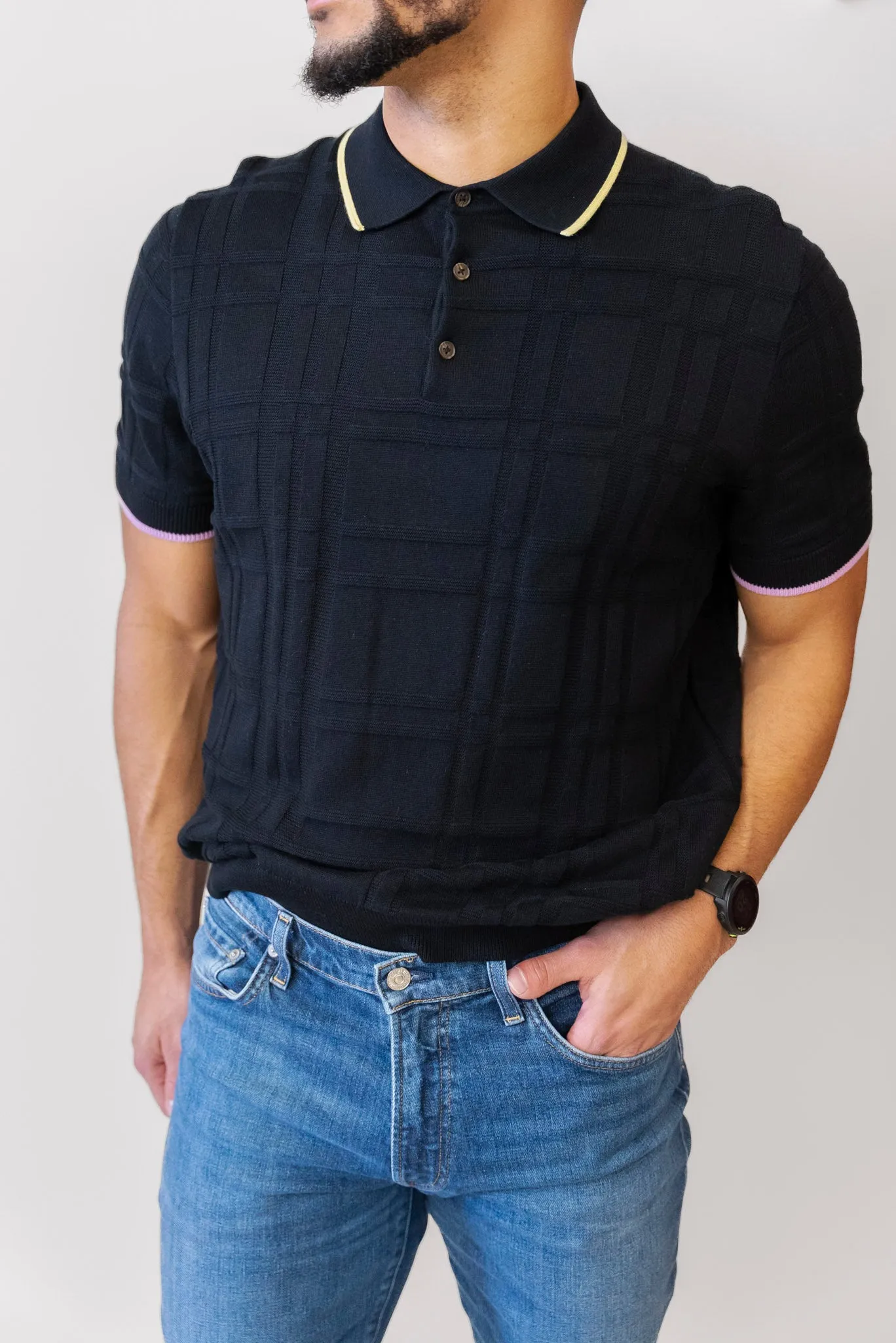 BEN SHERMAN Tartan Polo
