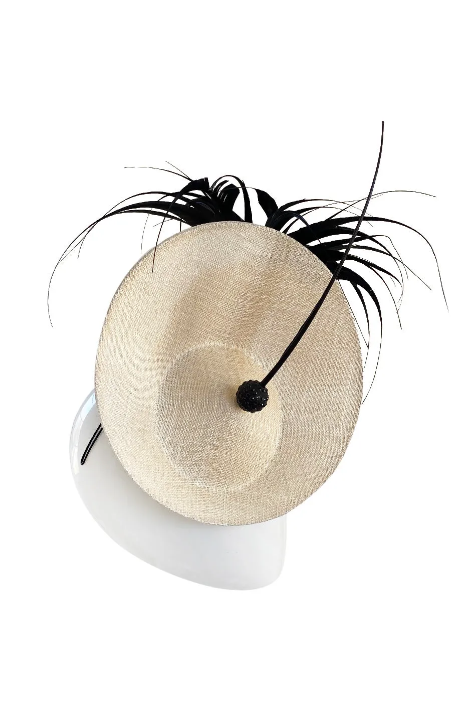 Bespoke 2001-2006 Philip Treacy Haute Couture Parasisal Feather & Silk Flower Topper Hat