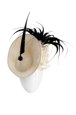 Bespoke 2001-2006 Philip Treacy Haute Couture Parasisal Feather & Silk Flower Topper Hat