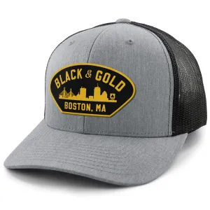 Black & Gold Boston Naval Classic Snapback Trucker