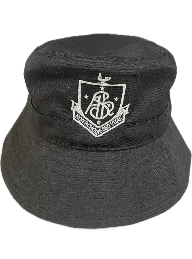 Black Bucket Hat with Adjustable Toggle - AHS