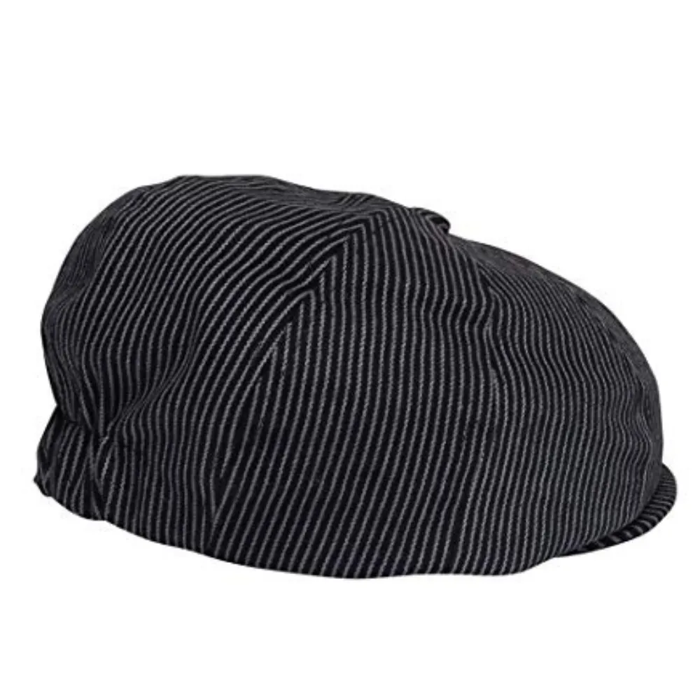 Black Stripe Newsboy Cap