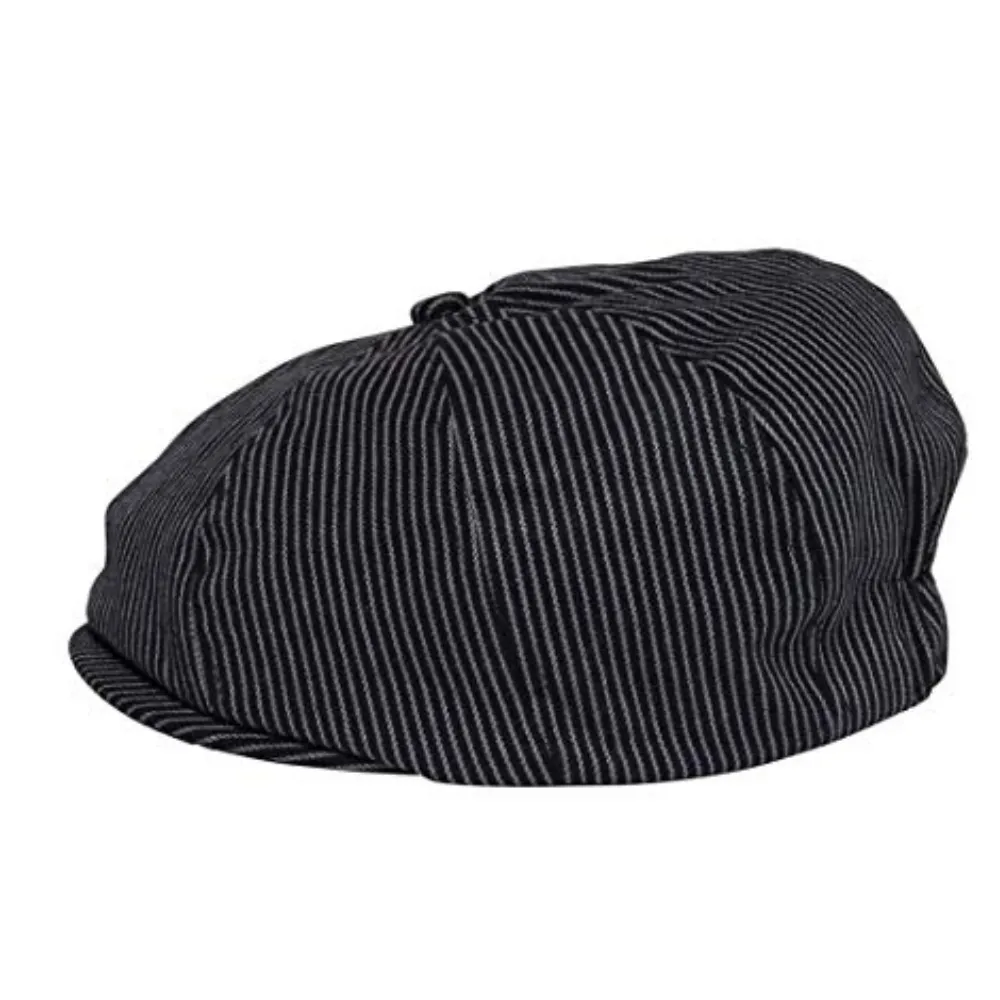 Black Stripe Newsboy Cap