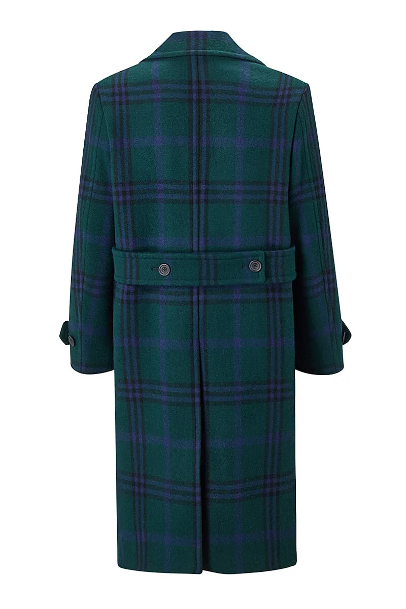 Black Watch Single Breasted Wool Coat