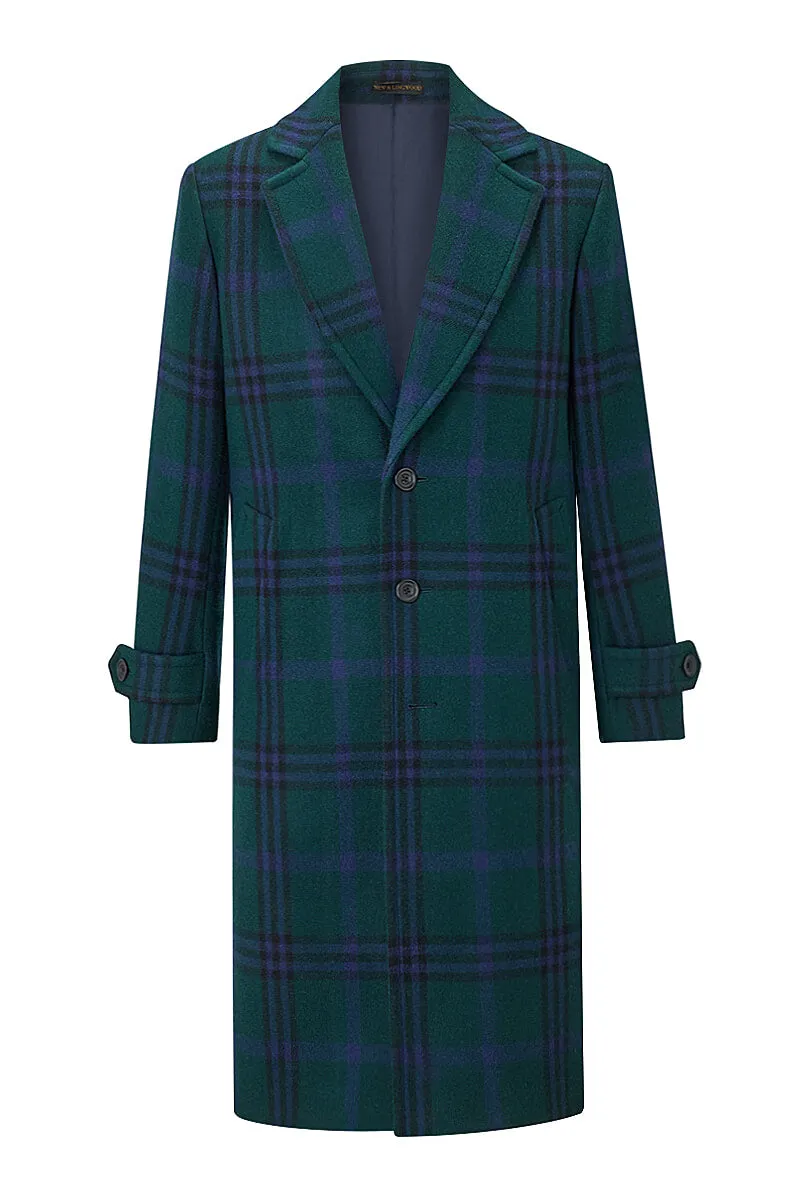 Black Watch Single Breasted Wool Coat