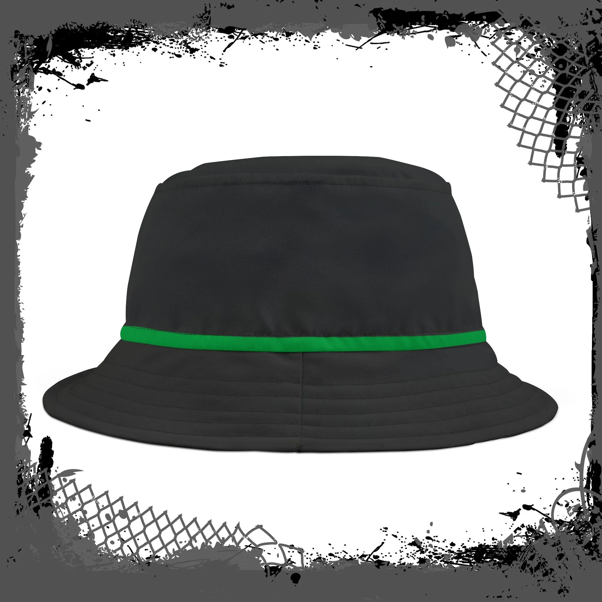 BLK/GRN "Slick" Bucket Fedora