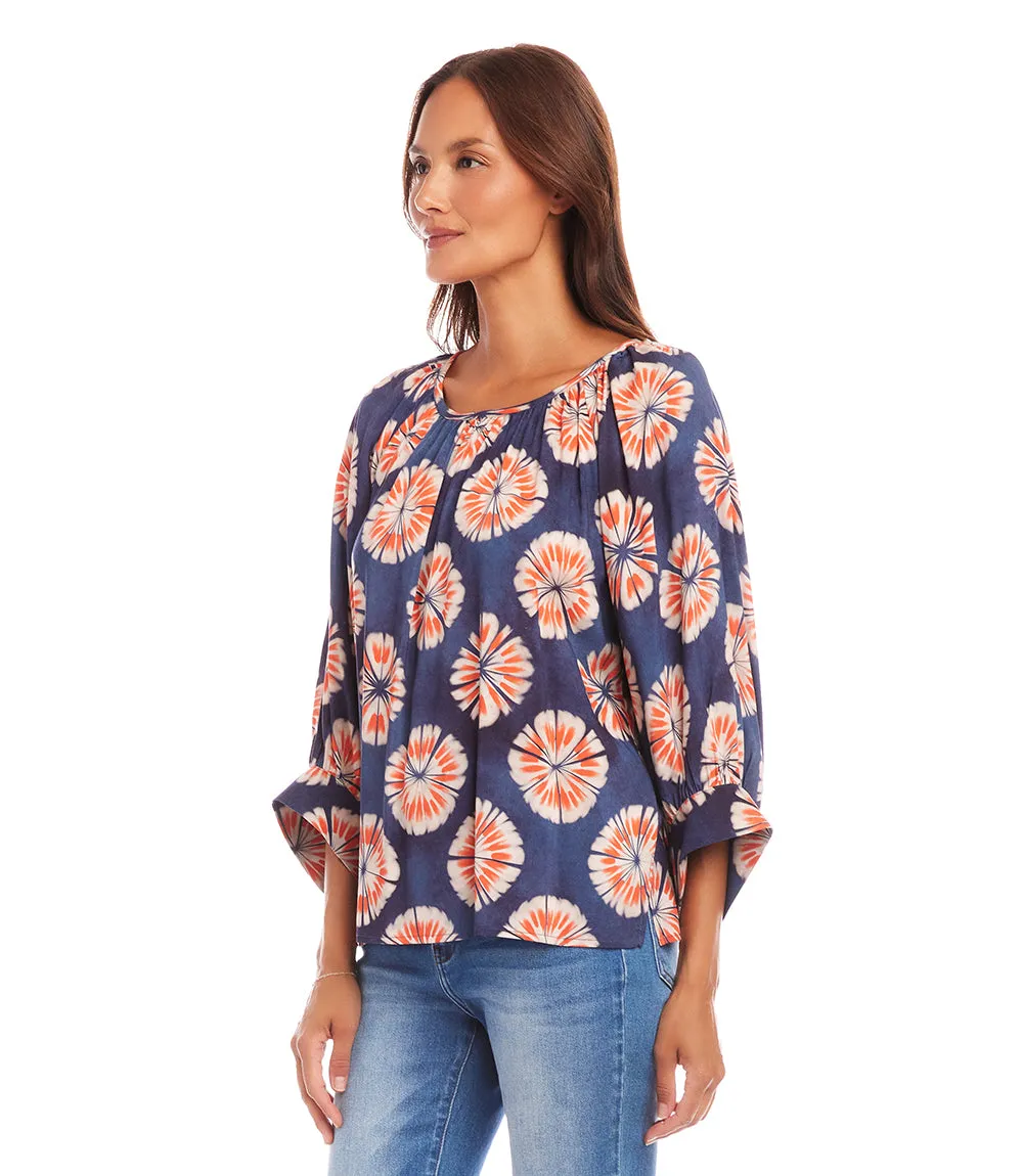 Blouson Sleeve Peasant Top