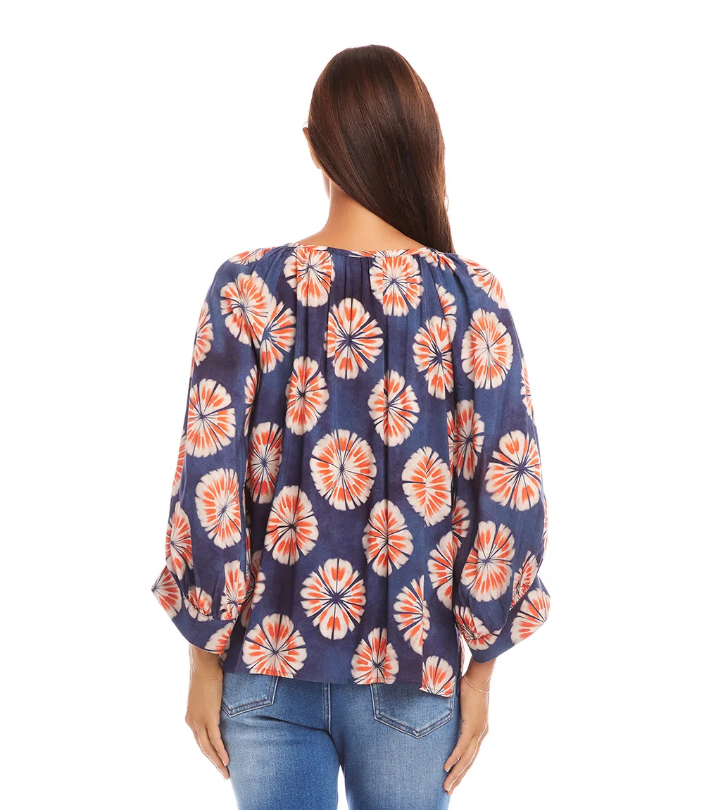 Blouson Sleeve Peasant Top