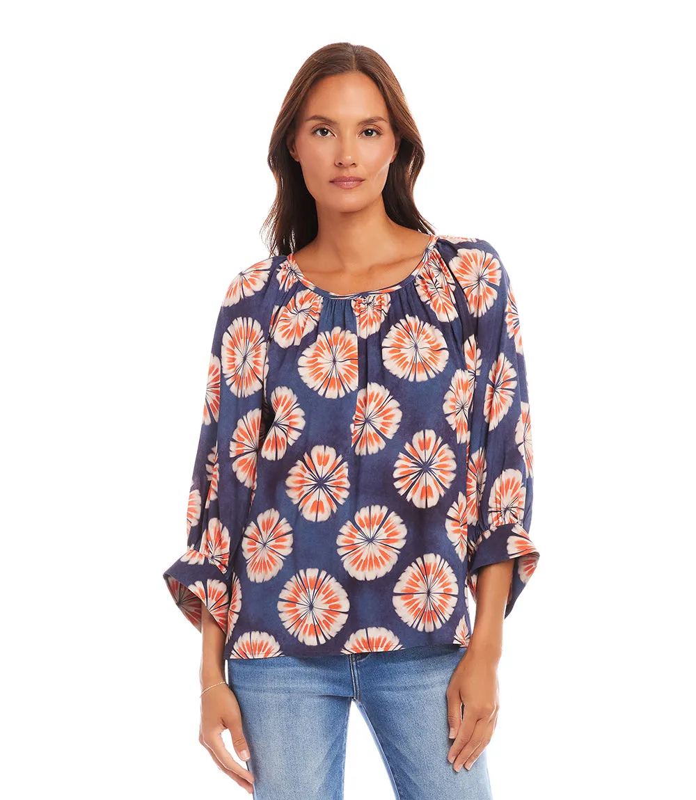 Blouson Sleeve Peasant Top
