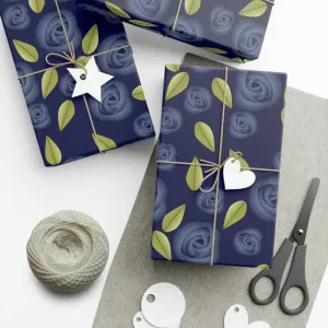 Blue Roses Gift Wrap Sparks Elegant Gifting