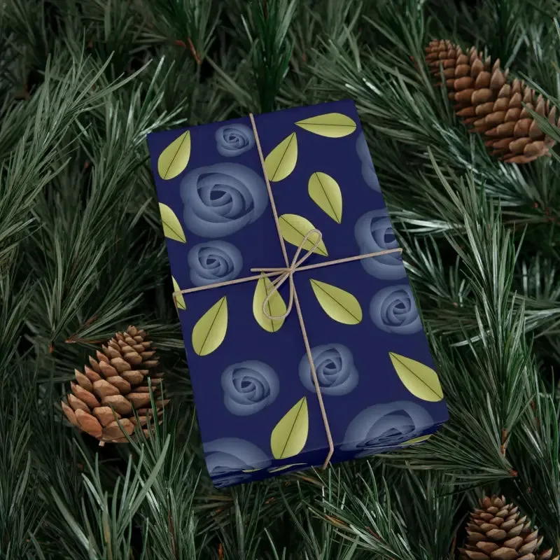 Blue Roses Gift Wrap Sparks Elegant Gifting