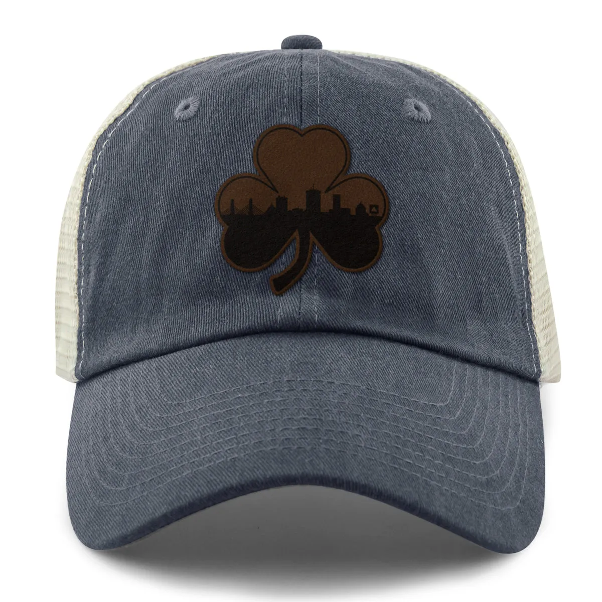 Boston Shamrock Skyline Leather Patch Relaxed Trucker
