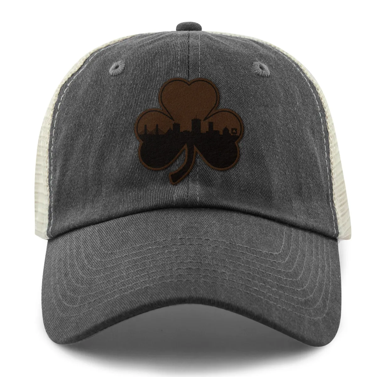 Boston Shamrock Skyline Leather Patch Relaxed Trucker