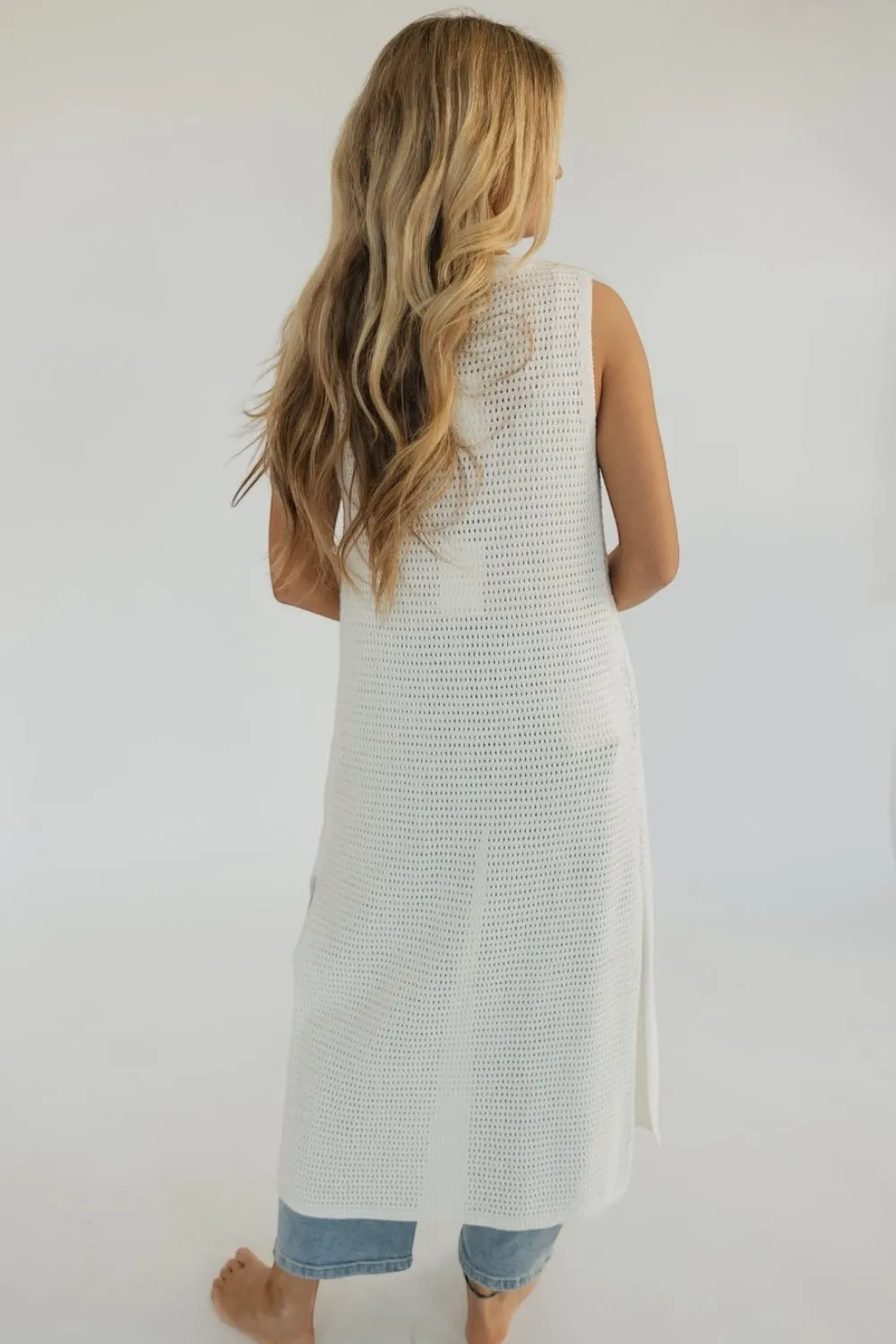 Brayden Knit Button Down Sleeveless Cardigan (XS-3XL)