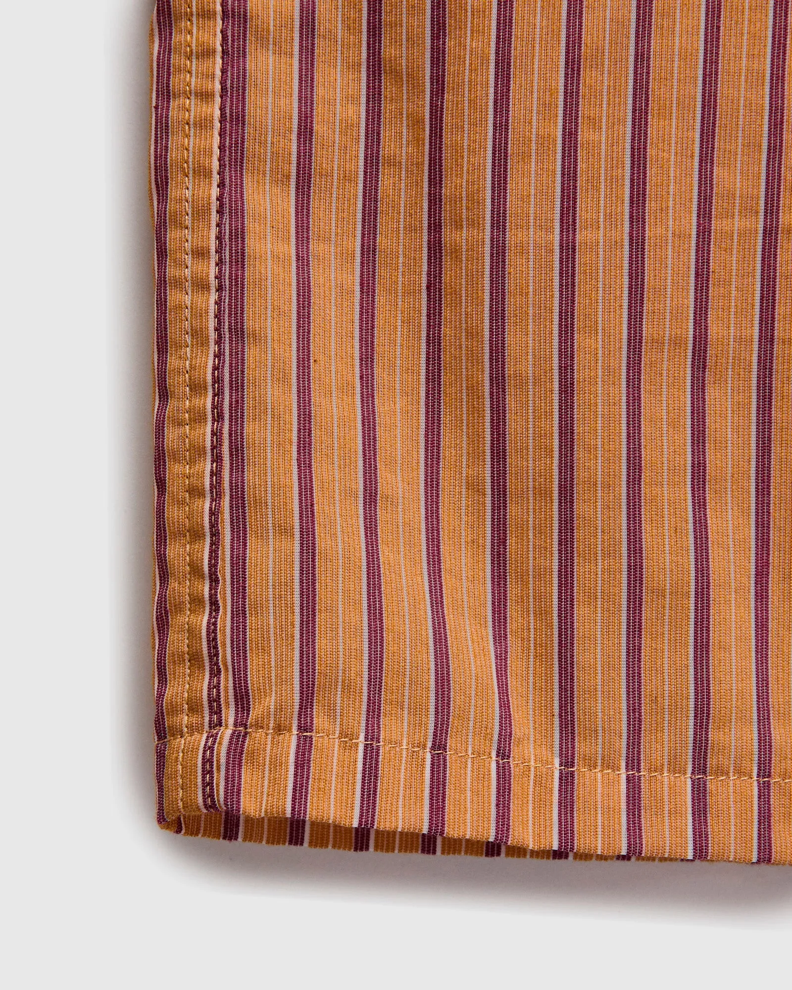 Bumpy Stripe Open Collar Shirt in Orange