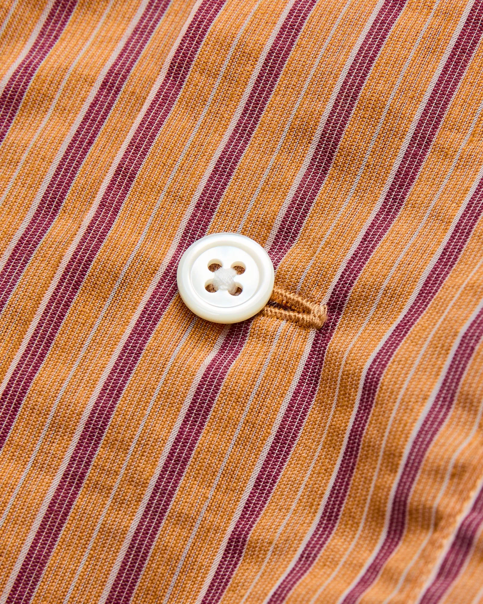Bumpy Stripe Open Collar Shirt in Orange