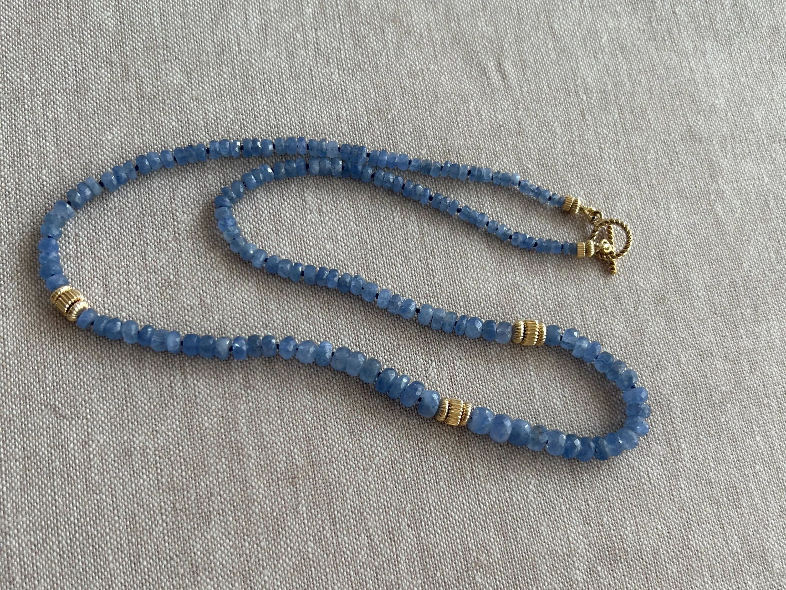 Burmese Sapphire Necklace with Gold Accents