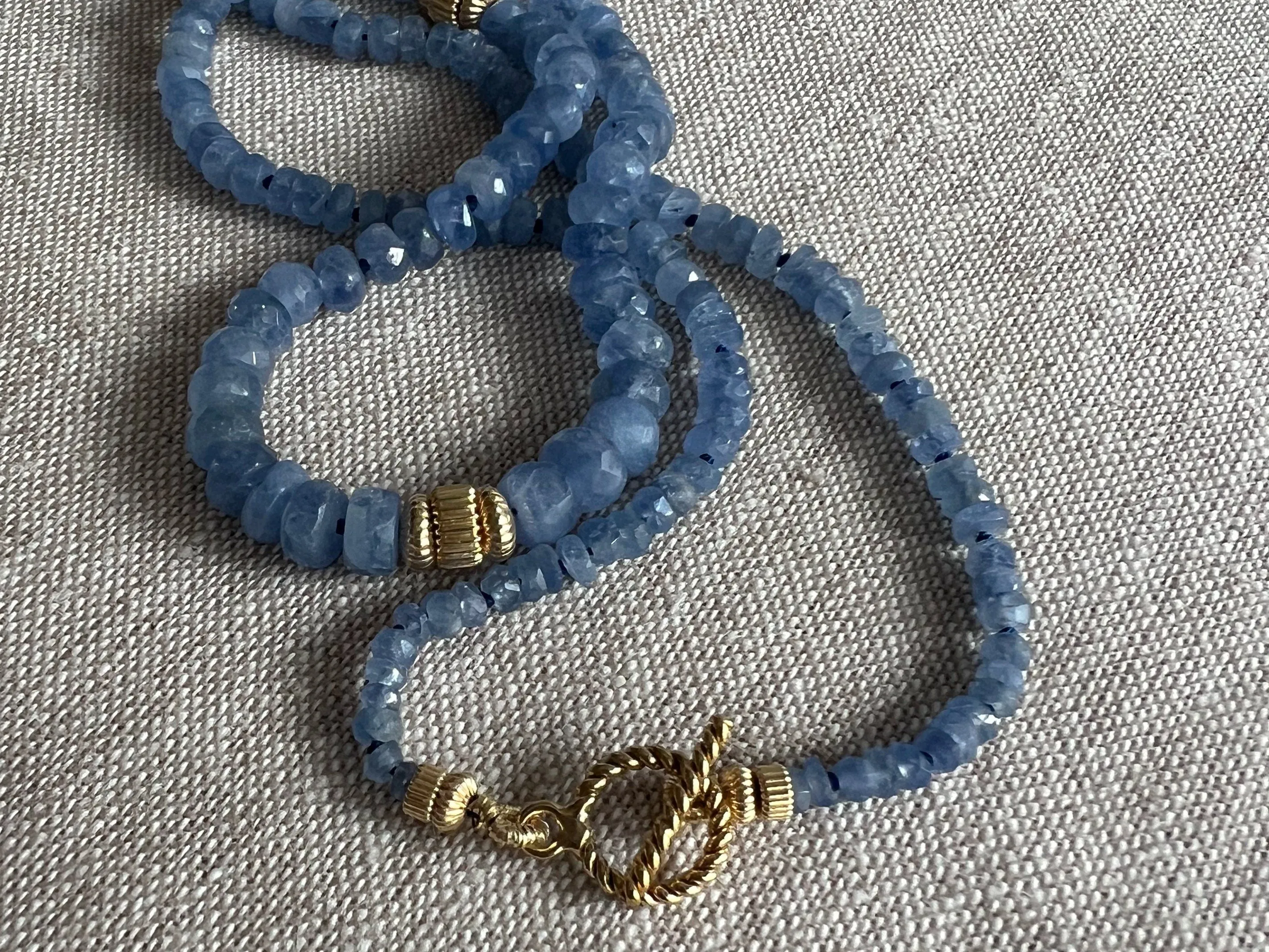 Burmese Sapphire Necklace with Gold Accents