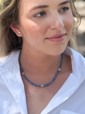 Burmese Sapphire Necklace with Gold Accents