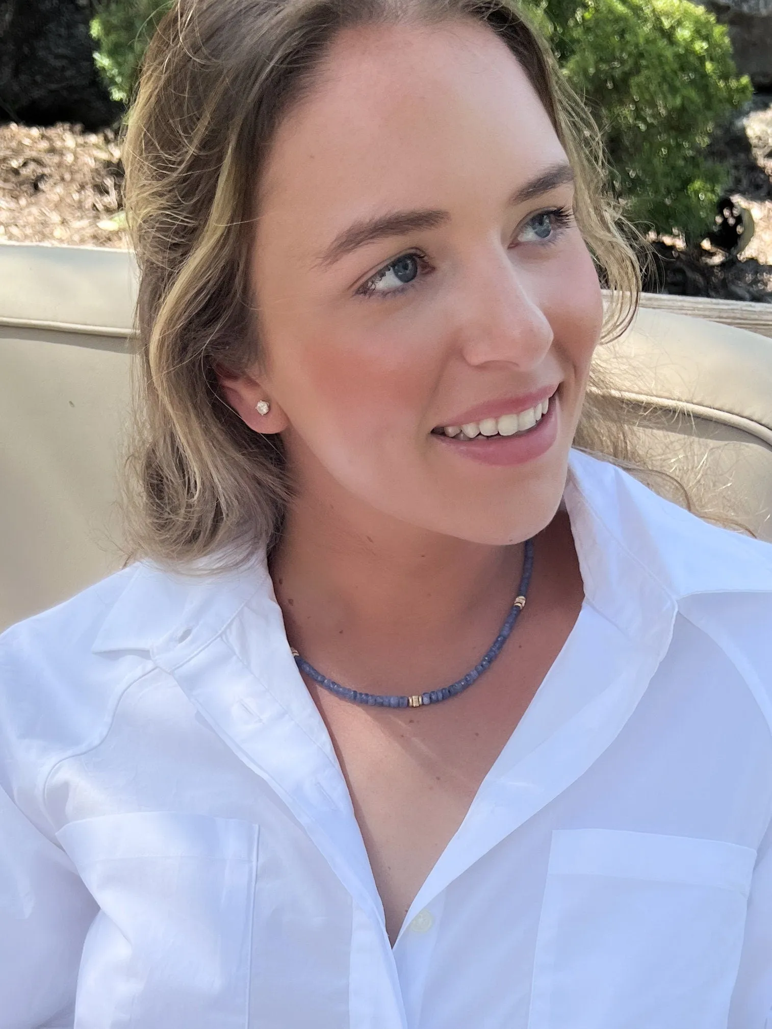 Burmese Sapphire Necklace with Gold Accents
