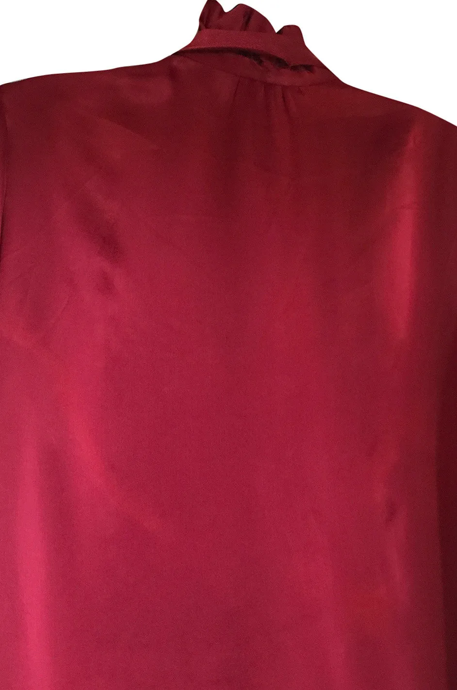 c1979 Yves Saint Laurent Haute Couture Garnet Silk Top