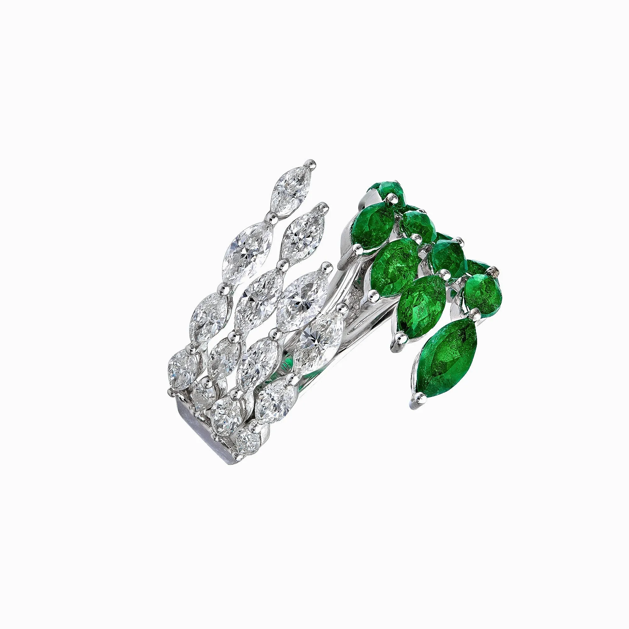 Calliope Diamond & Emerald Wrap Ring
