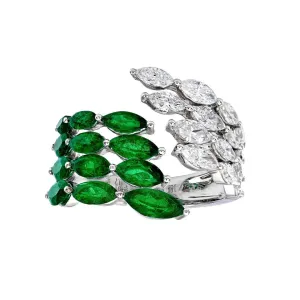 Calliope Diamond & Emerald Wrap Ring