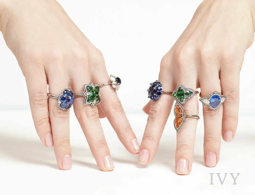 Ceylon Blue Sapphire and Diamond Ring