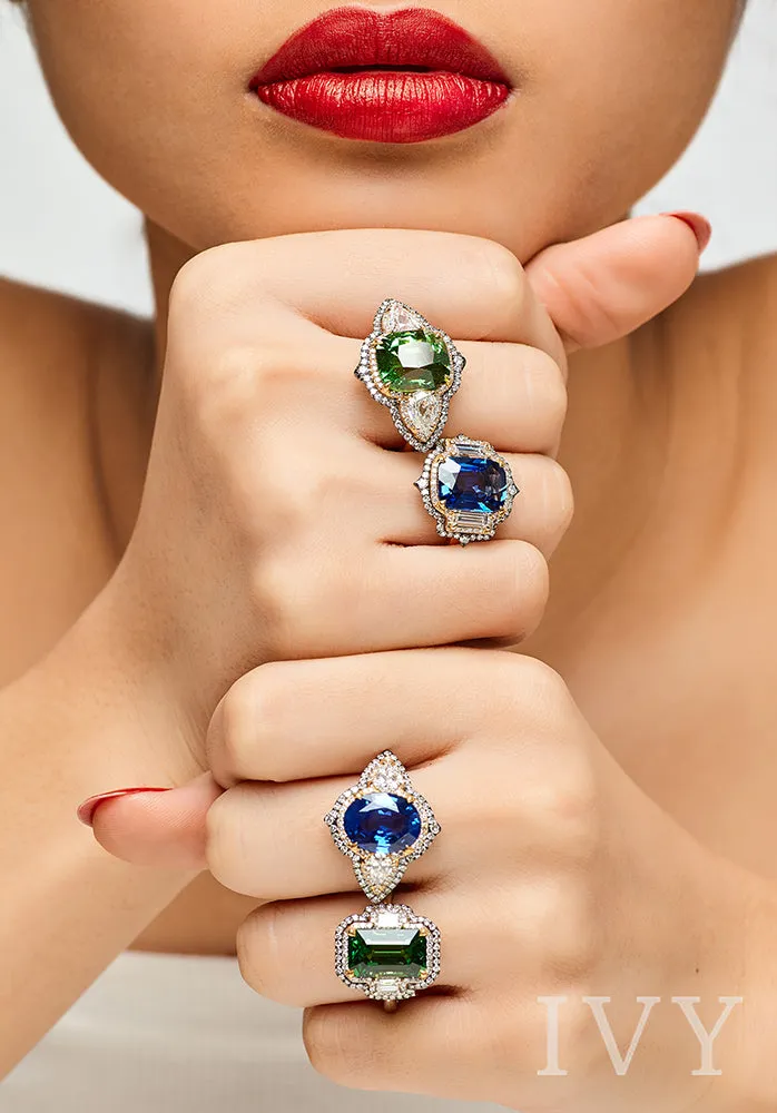 Ceylon Blue Sapphire and Diamond Ring
