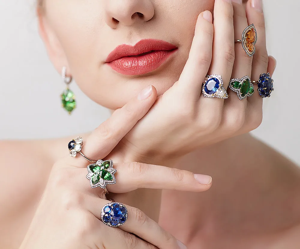 Ceylon Blue Sapphire and Diamond Ring