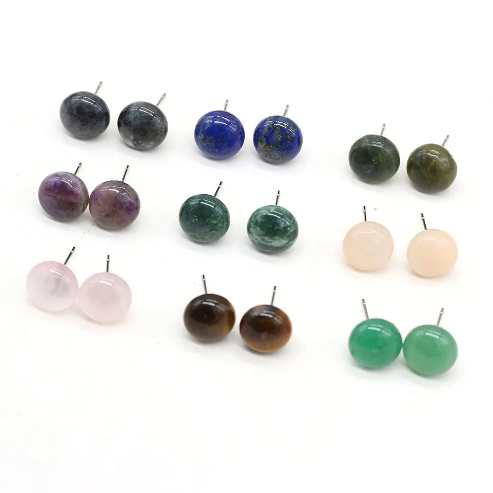 Charming Perfections Natural Crystal Stone Stud Earrings