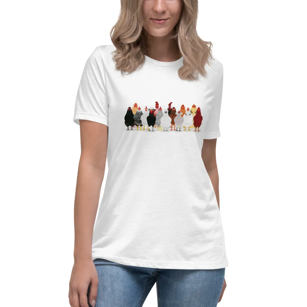 Chickens in a Row Women's Relaxed T-Shirt