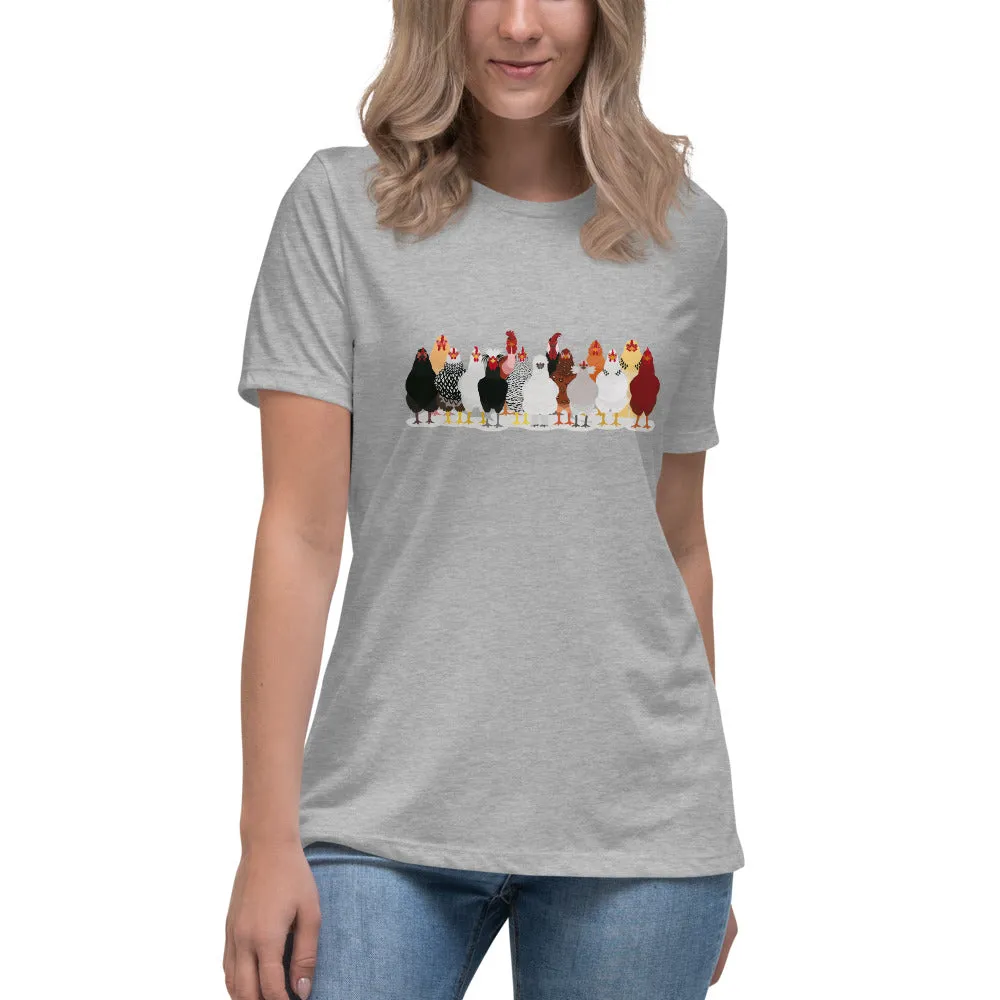 Chickens in a Row Women's Relaxed T-Shirt