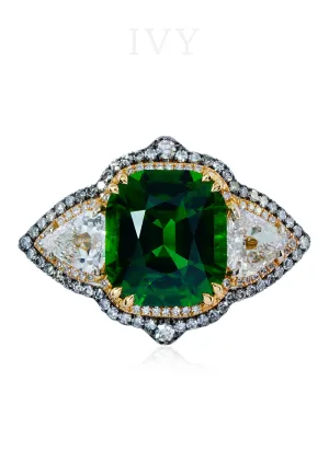 Chrome Tourmaline and Diamond Ring