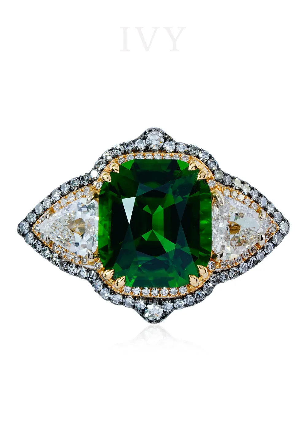 Chrome Tourmaline and Diamond Ring