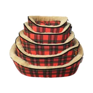 Classic Red Tartan Dog Nest Bed