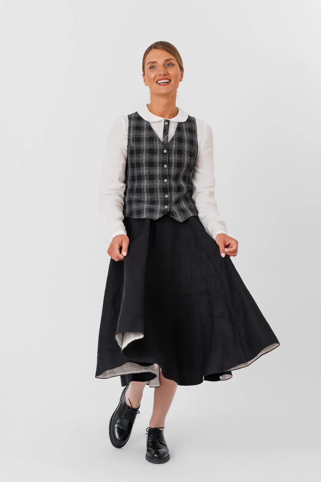 Classic Vest, Black Tartan