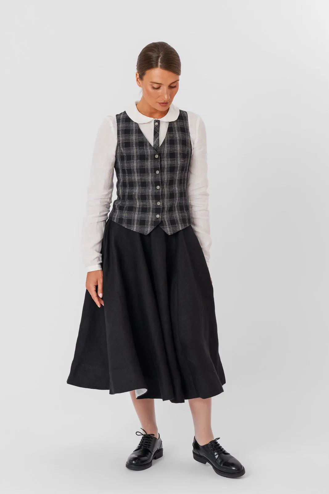 Classic Vest, Black Tartan