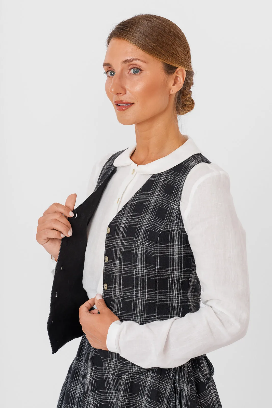 Classic Vest, Black Tartan